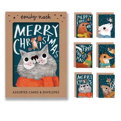Multipack de 12 animales navideños