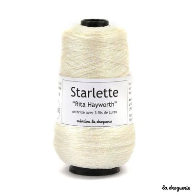Starlette-Strickgarn – Rita Hayworth (irisierendes Weiß)