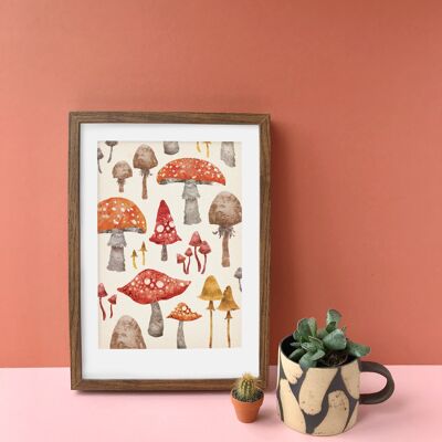 Toadstools A4 Impression artistique