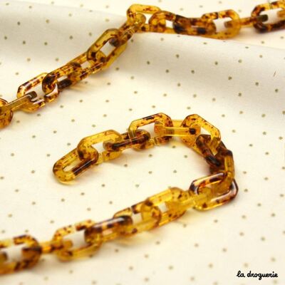 Rectangular tortoiseshell chain - per meter