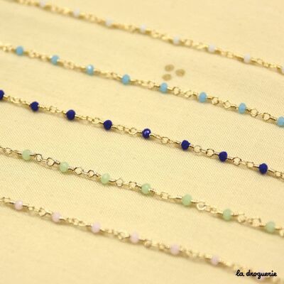 Faceted edged beaded chain - per meter