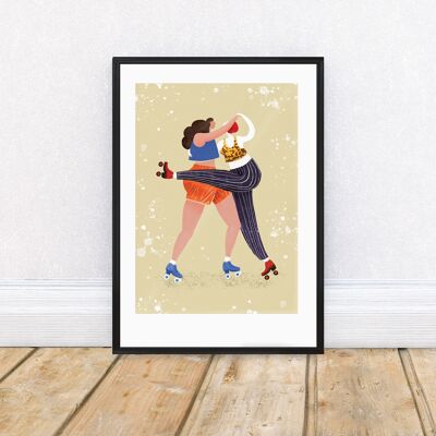 Roller Shapes A4 Art Print