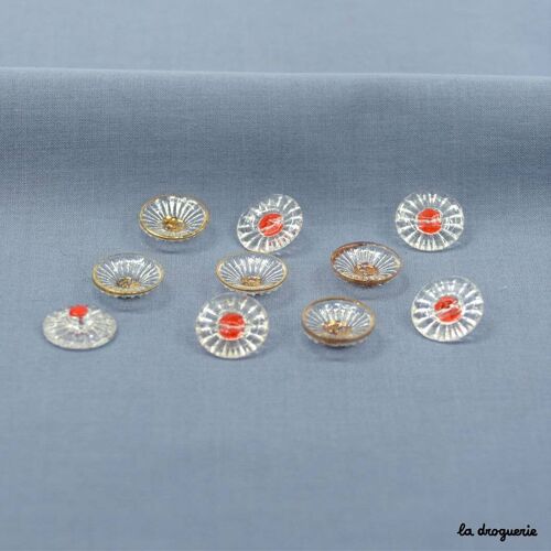 Bouton en verre "Fleurette" 14 mm