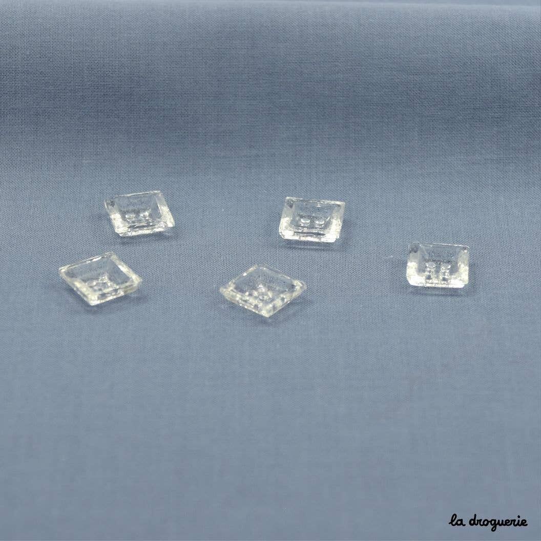 Quadratischer Knopf „Crystal ML46“ 10 mm