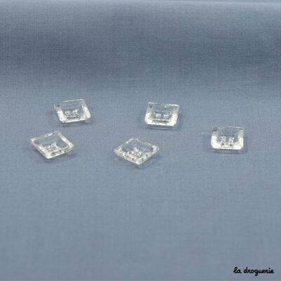 Quadratischer Knopf „Crystal ML46“ 10 mm