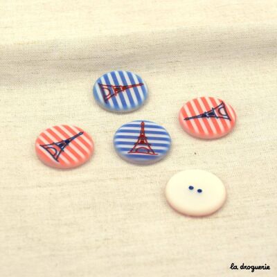 Button "Eiffel Tower in sailor shirt" 25 mm