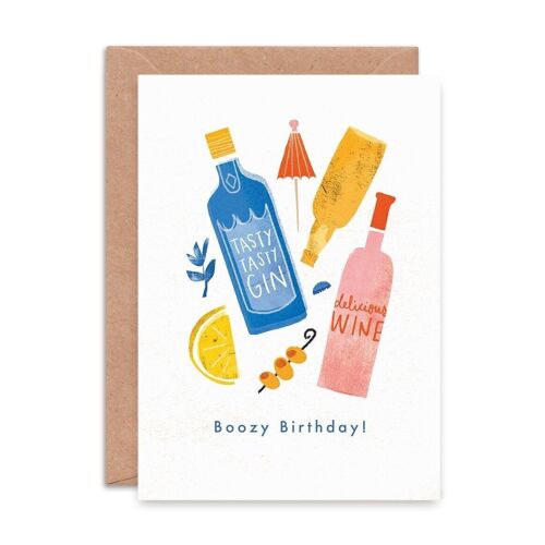 Boozy Birthday Single Greeting Card