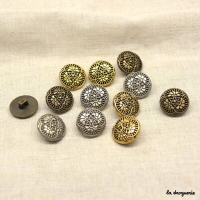 Bouton "Sarah Bernhardt 3 fleurs" 18 mm