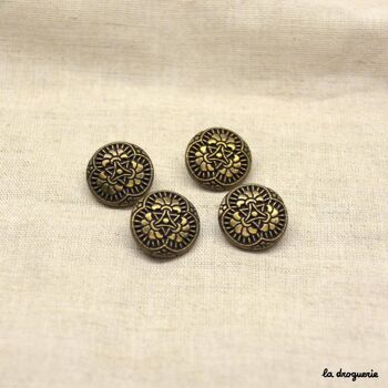 Bouton "Sarah Bernhardt 3 fleurs" 18 mm 6