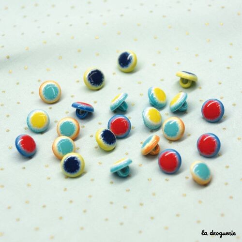 Bouton "Splash de couleurs" 10 mm