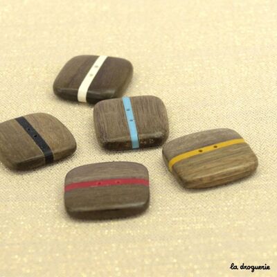 Button "Savane chic square marquetry" 27 mm