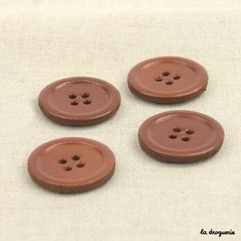 Bouton "Recy-cuir petit bord 4 trous" 28 mm 1