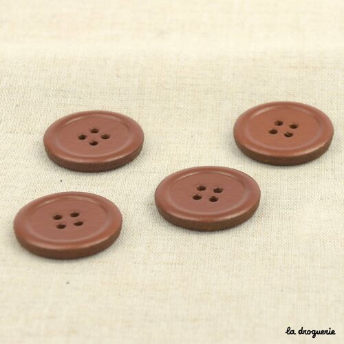 Bouton "Recy-cuir petit bord 4 trous" 25 mm