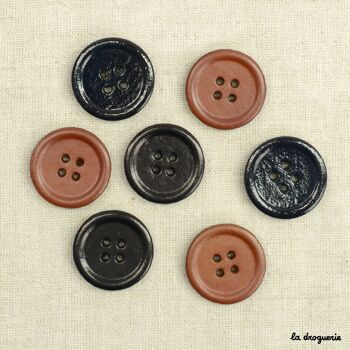 Bouton "Recy-cuir petit bord 4 trous" 23 mm 2