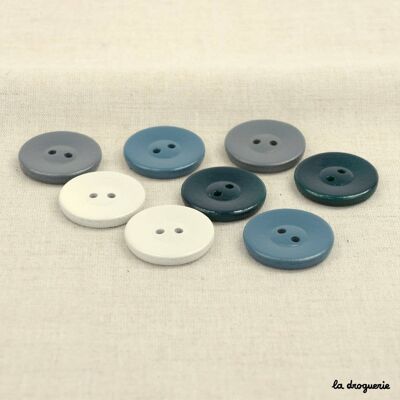 “Recy-leather wide edge 2 hole” button 28 mm