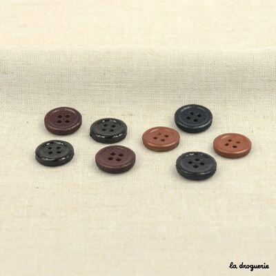 “Recy-leather small edge 4-hole” button 15 mm