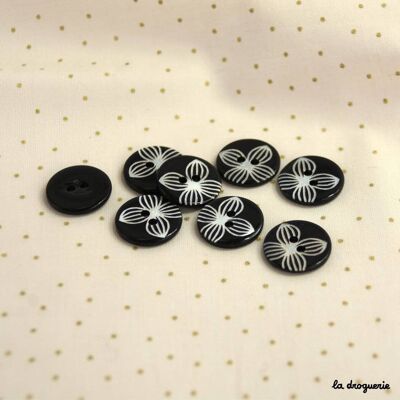 Button "Petal engraved pawn" 18 mm