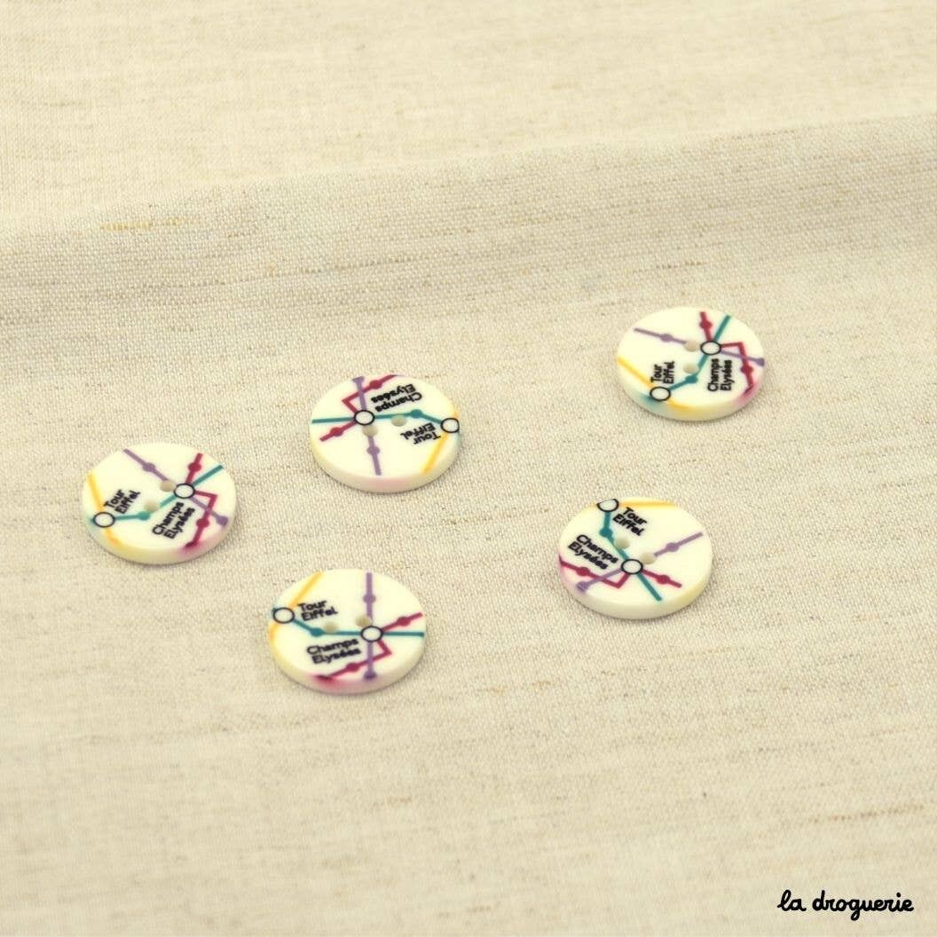 Bottone "Parigi e la sua metropolitana" 20 mm