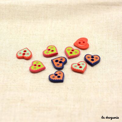 Button "Papili two-tone heart" 12 mm