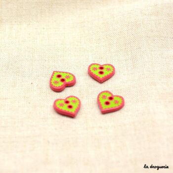 Bouton "Papili coeur bicolore" 12 mm 4