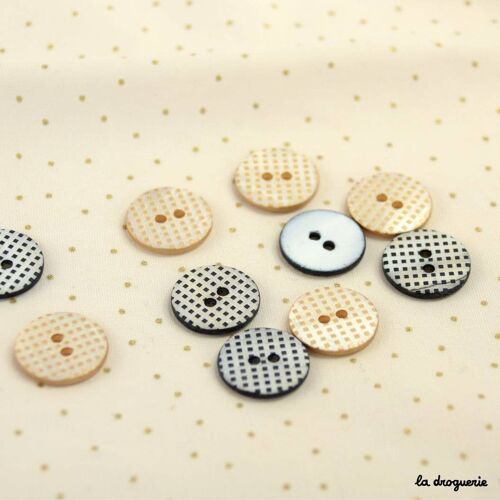 Bouton "Mini damiers pion" 18 mm