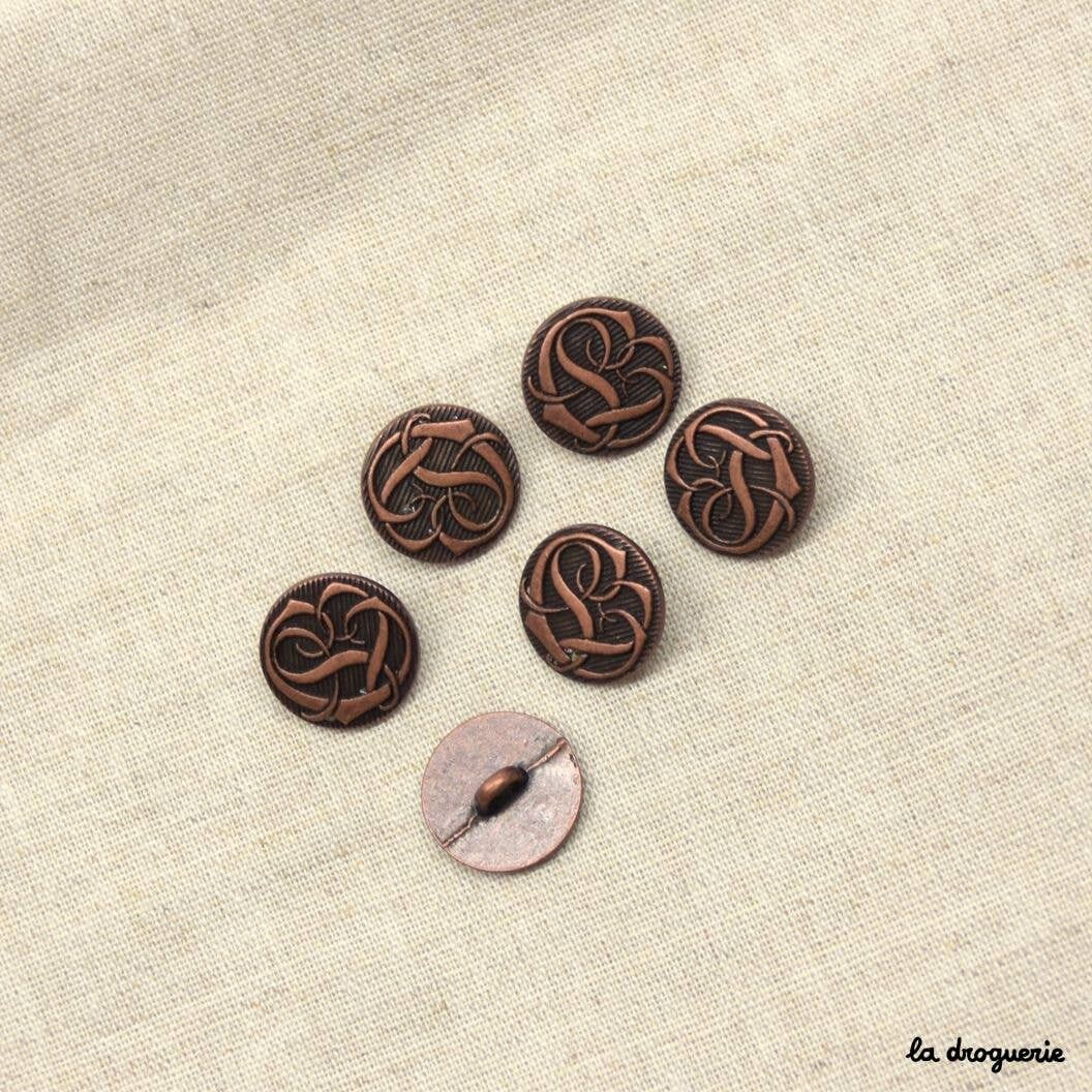 Bottone "arabesco piatto marchese" 15 mm