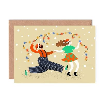 Cartolina di Natale singola Lindy Hop Lights