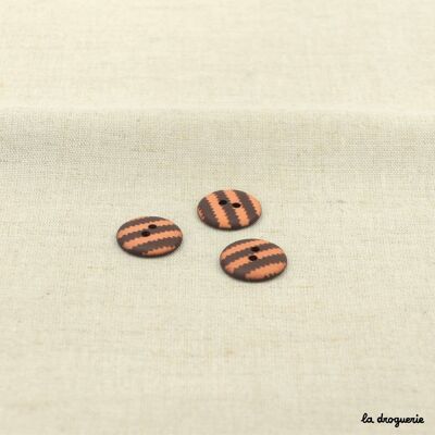 Bottone tondo "Maroni zigzag" 18 mm