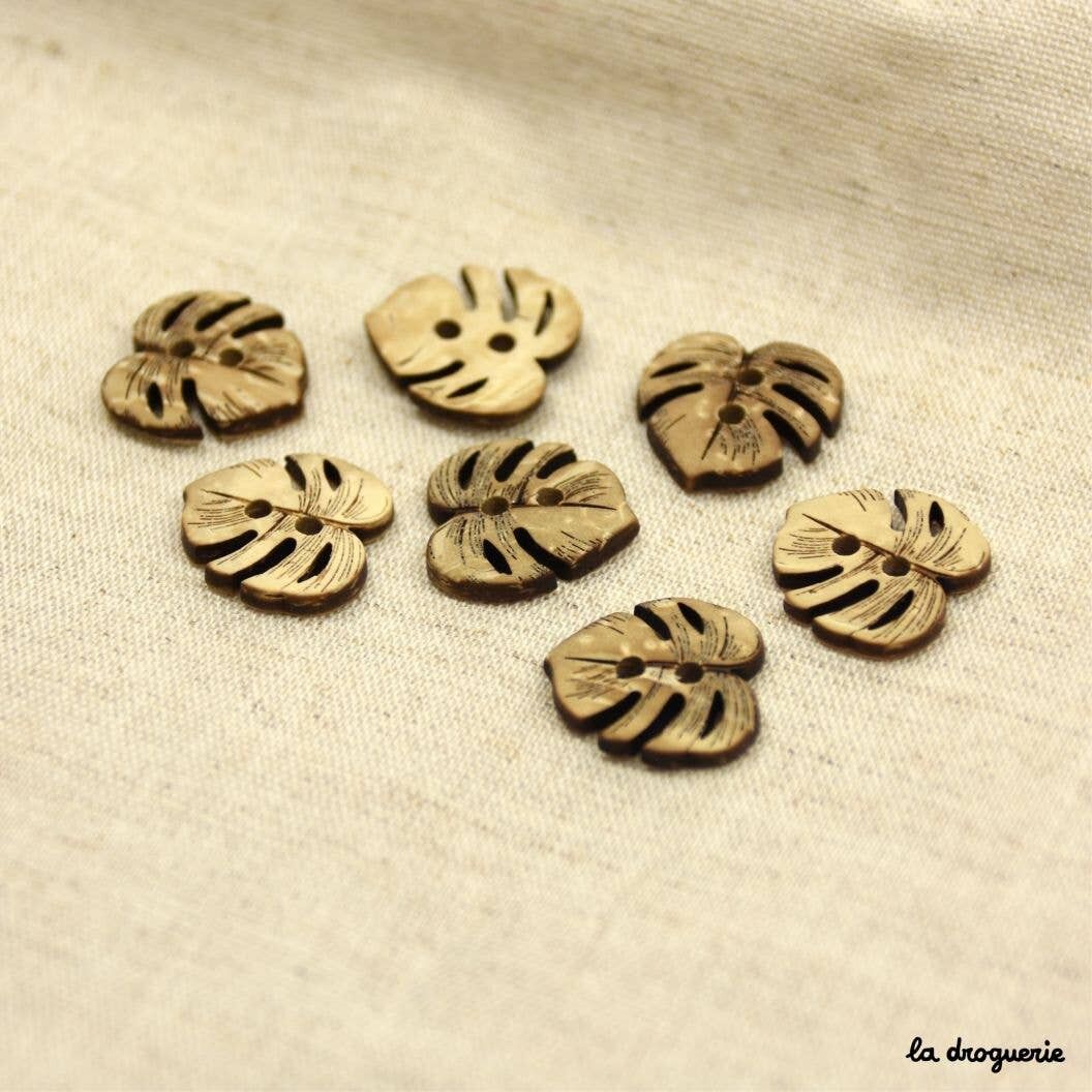 Bottone "Kalahari cocco filodendro" 18 mm
