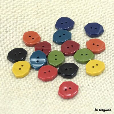 Button "La Coupole octagon" 22 x 18 mm