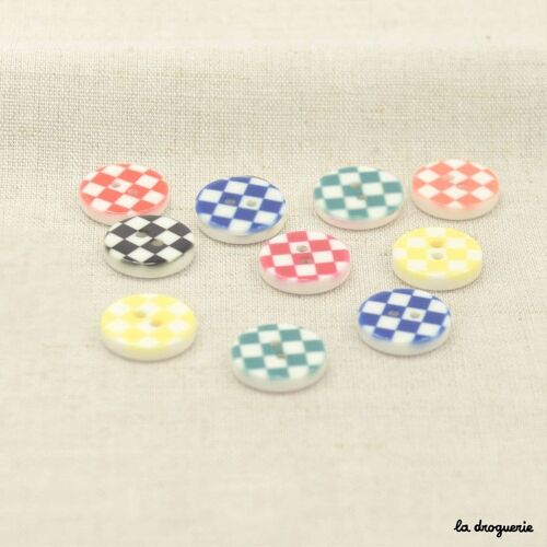 Bouton "Jeu de dames arty" 20 mm