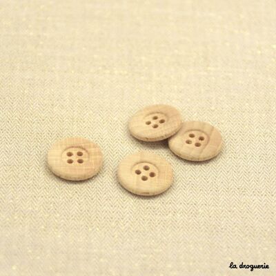 Button "Beech bead 4 holes" 18 mm