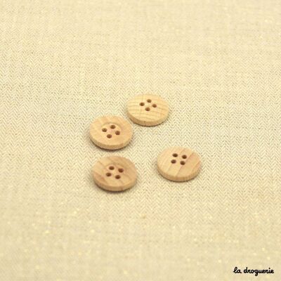 Button "Beech bead 4 holes" 15 mm