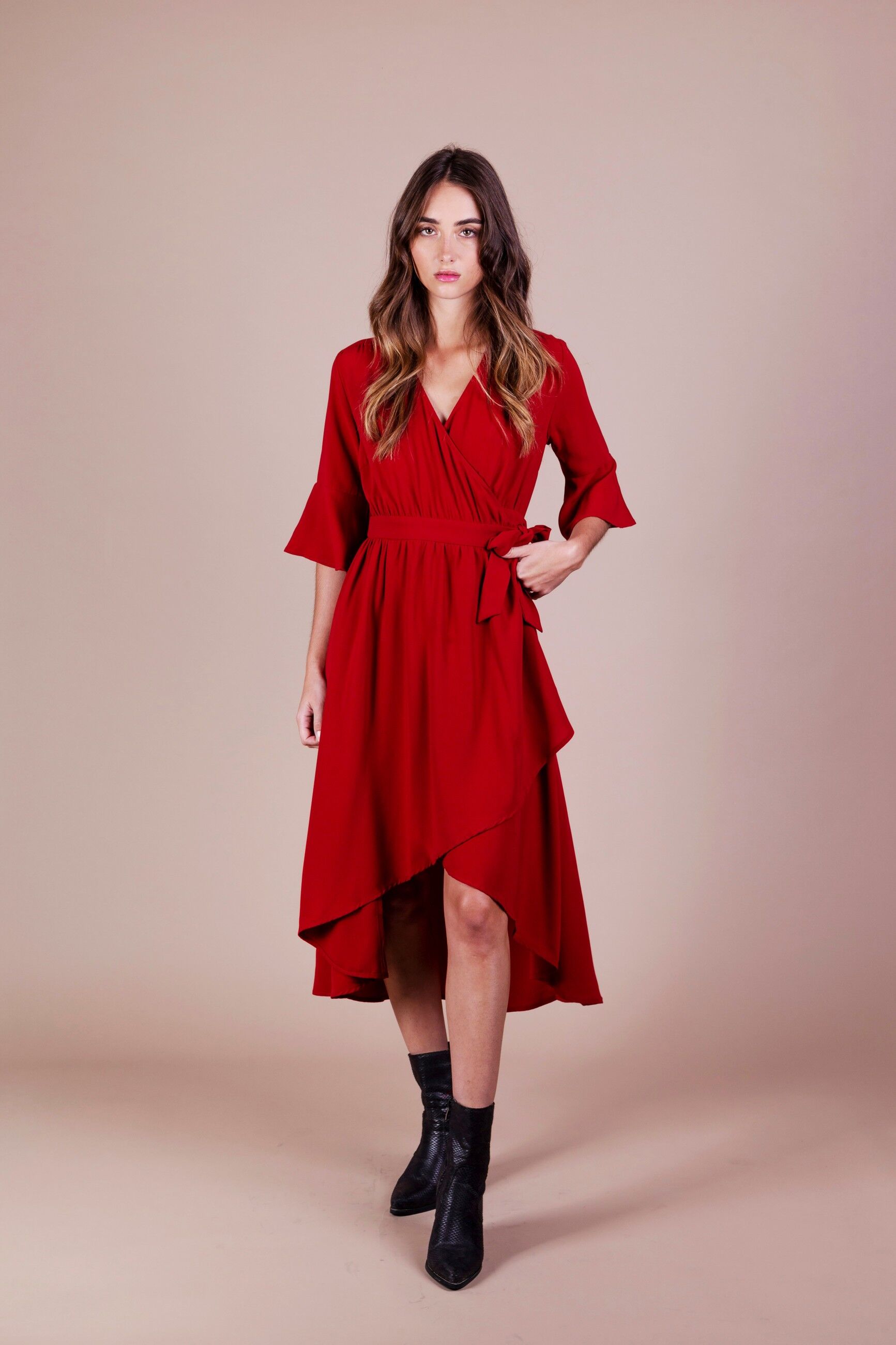 RIANA Abito Bordeaux