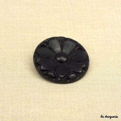 Knopf „Runde Blume auf Ebenholz“ 47 mm