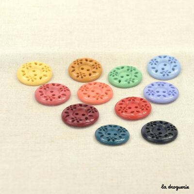 Bottone "Fleurettes d'antan" 25 mm