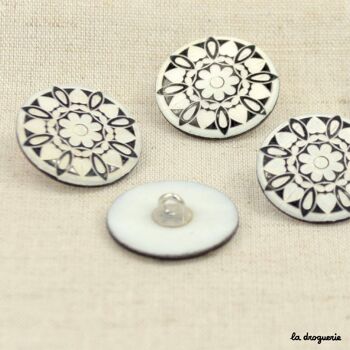 Bouton "Essaouira mosaïque fleur" 23 mm 3