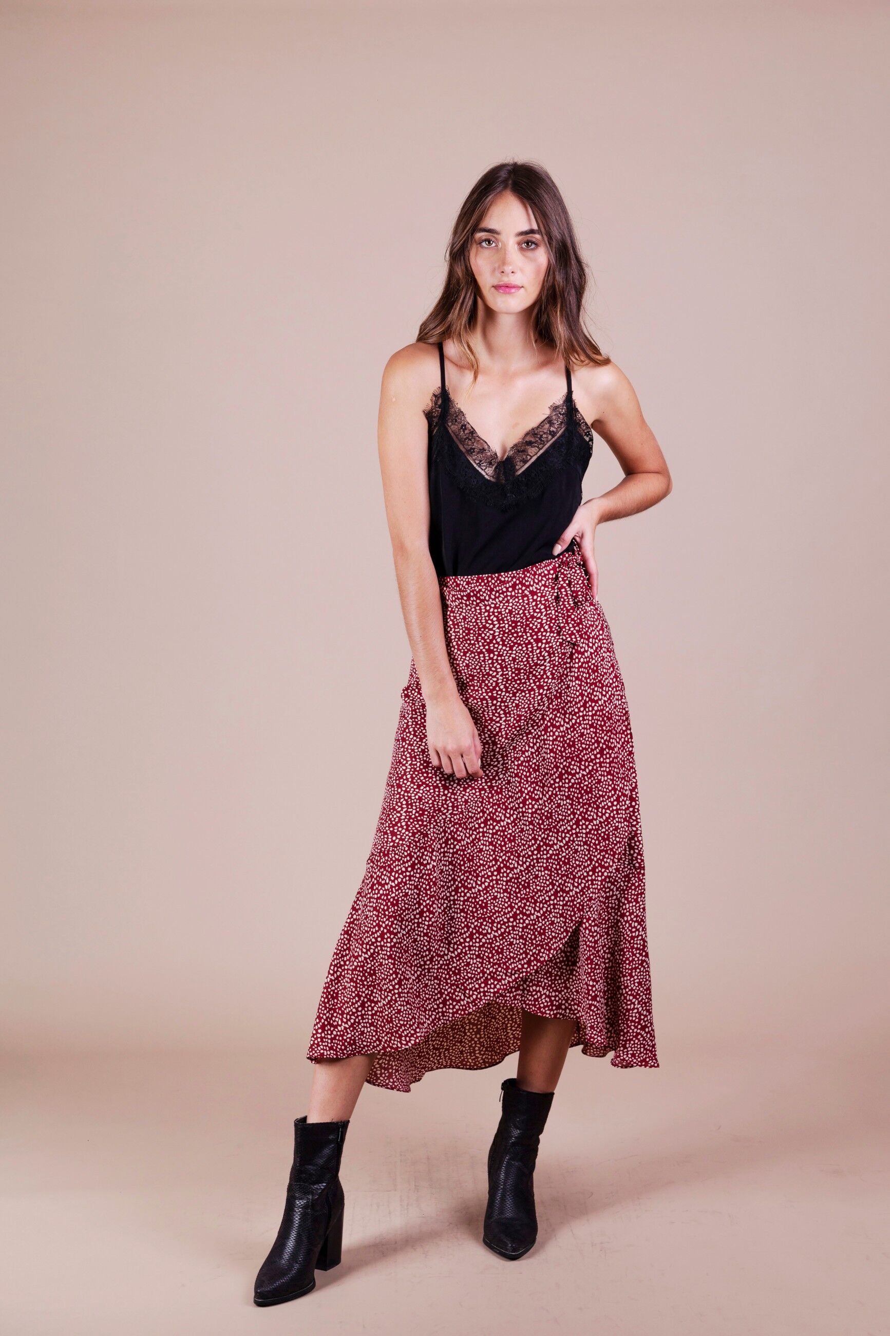 Gonna JILLIE stampa terracotta