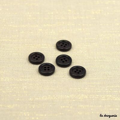 Button "Ebony bead 4 holes" 14 mm