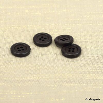 Bottone “perlina ebano 4 fori” 18 mm
