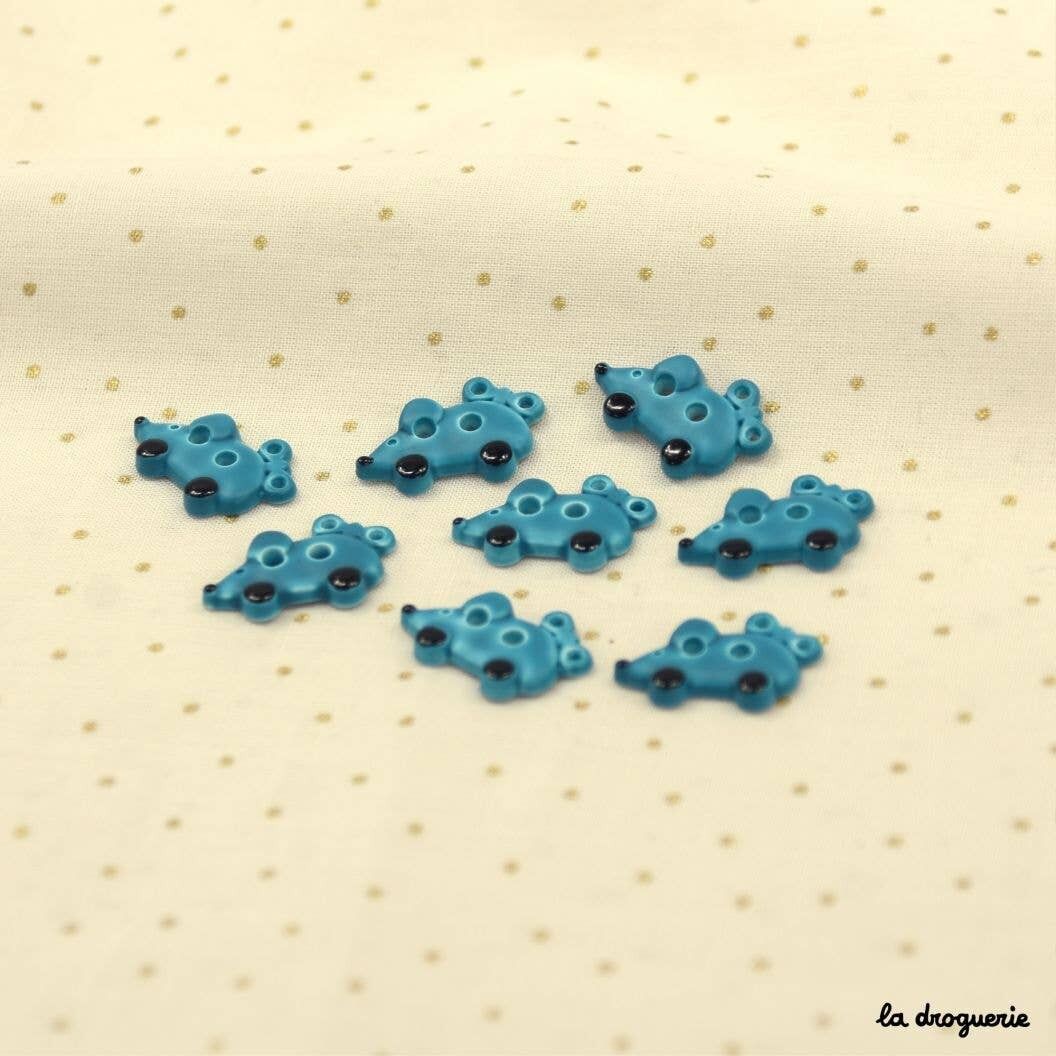 Bottone "Bestia divertente topo su ruote" 15 mm