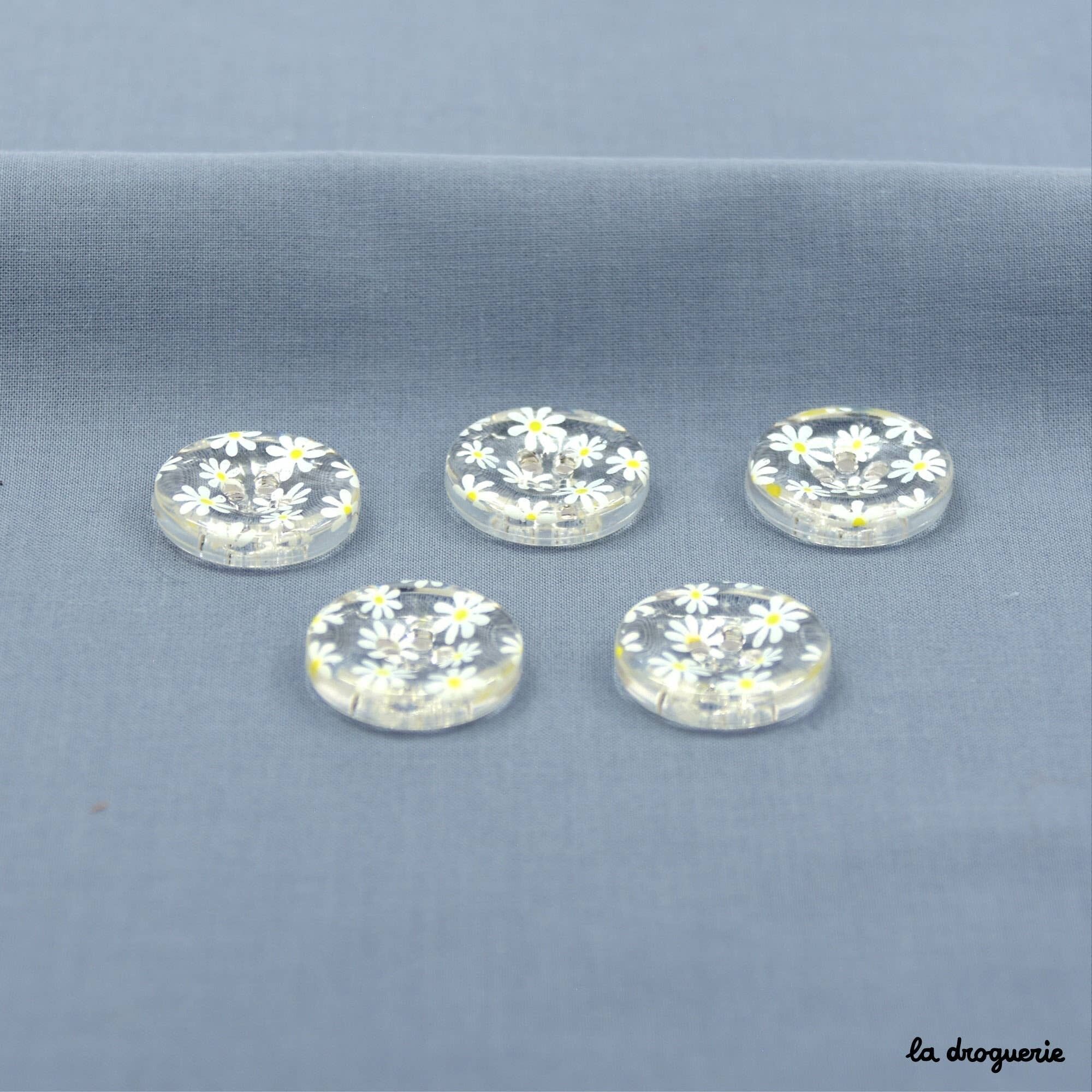 Bottone "Piantine di fiori cristallini" - Bottone da 20 mm