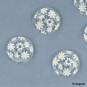 Bouton "Cristallin semis de fleurs" - Bouton 20 mm 3