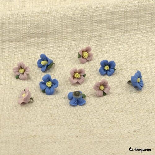 Bouton "Confiserie fleur striée" 13 mm