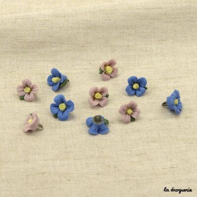 Button "Striped flower confectionery" 13 mm