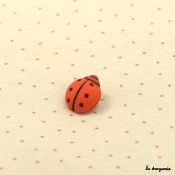 Bouton "Coccinelle, la bête à pois" 18 mm 3