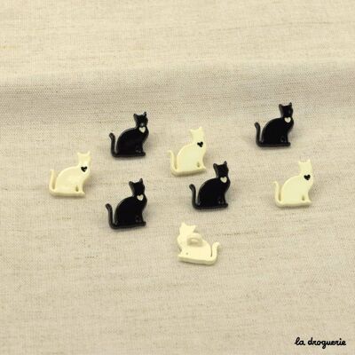 Bouton "Chat silhouette" 20 mm