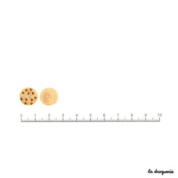 Bouton "Buis pion gravé petits coeurs" 13 mm 2