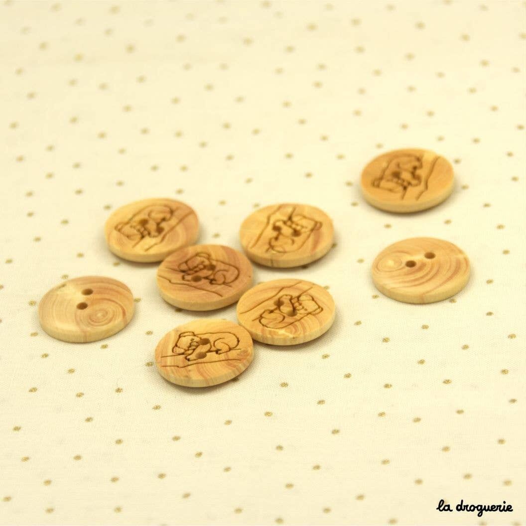 „Koala gravierter Pfandbuchsbaum“-Knopf 18 mm