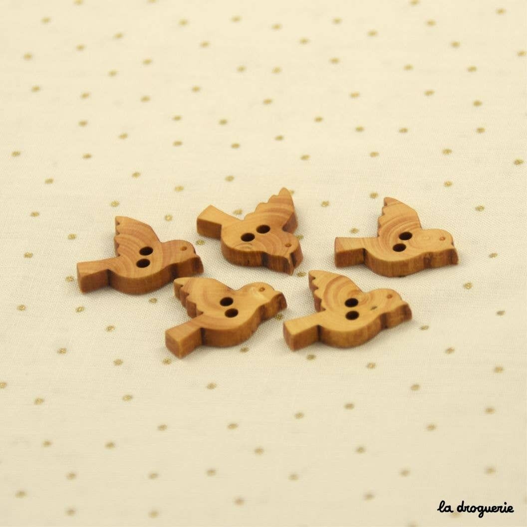 Knopf „Buchsbaum Unsere Freunde, die Sperlingstiere“ 22 bis 23 mm